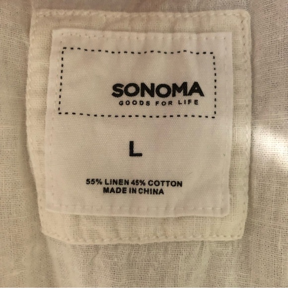 Sonoma white linen blend sleeveless tank top size L - Picture 3 of 8